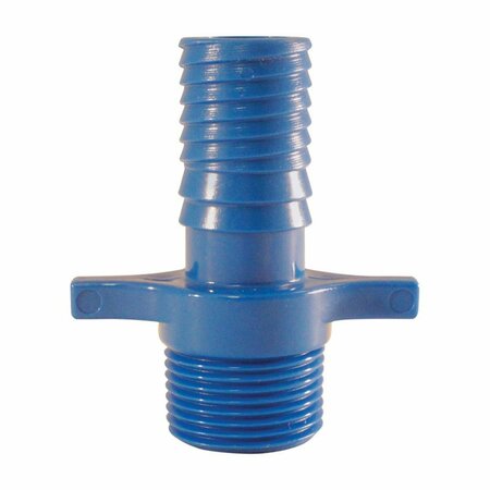 BLUE TWISTERS 1 in. Insert x 0.75 in. Dia. MPT Polypropylene Male Adapter, Blue 4814703
